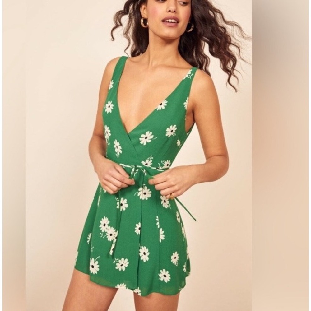 Reformation Green Floral Mini Dress - Picture 13 of 13